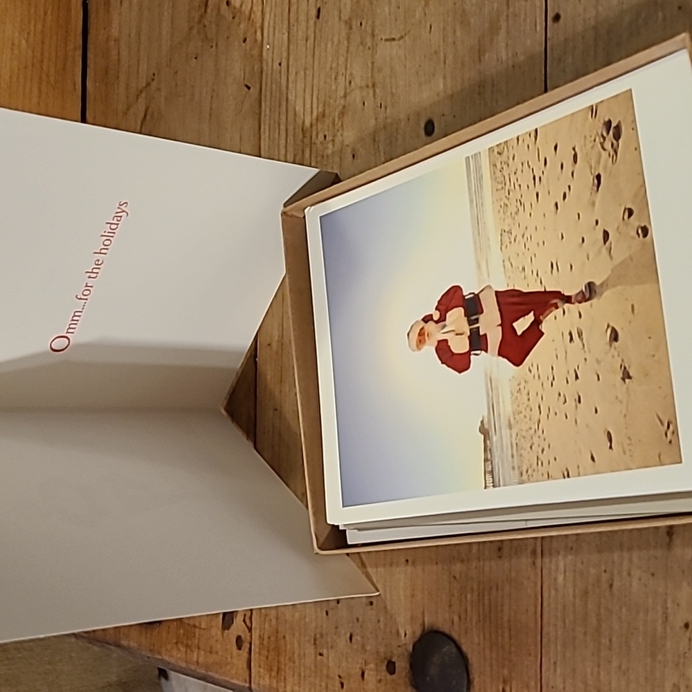 Box of 10 Yoga Santa Christmas Cards